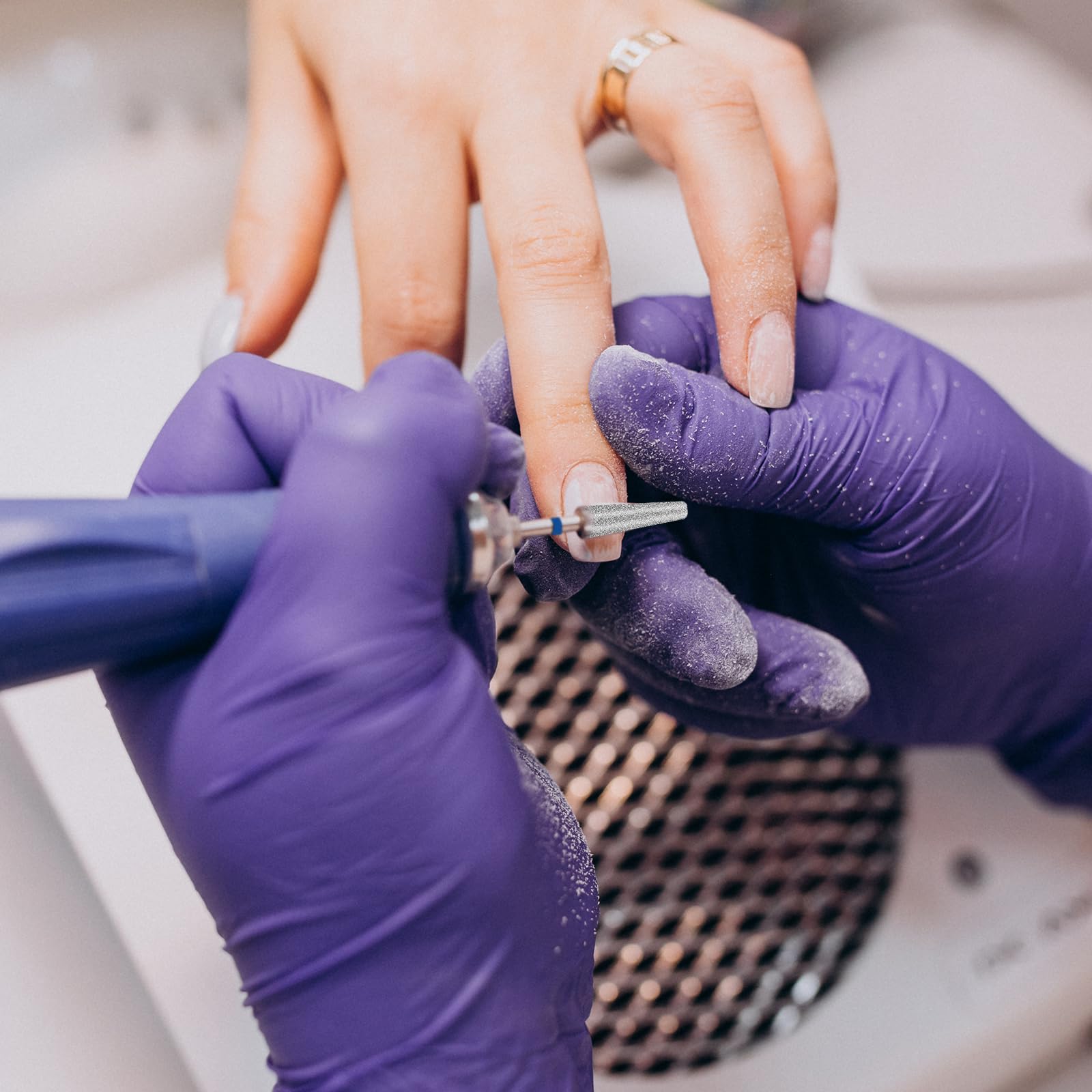 Qianyu Set di 3 punte per fresa per unghie, in lega di tungsteno, per unghie, in metallo duro, per rimuovere le cuticole, gel acrilico, testine abrasive professionali per manicure pedicure