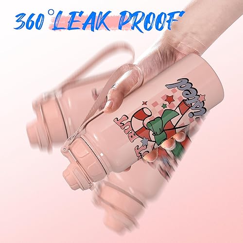 Miniatura 5 de AGH Paquete de 6 botellas de agua de sublimación, botella de agua deportiva de acero inoxidable de 25 onzas con correa, termo a prueba de fugas sin