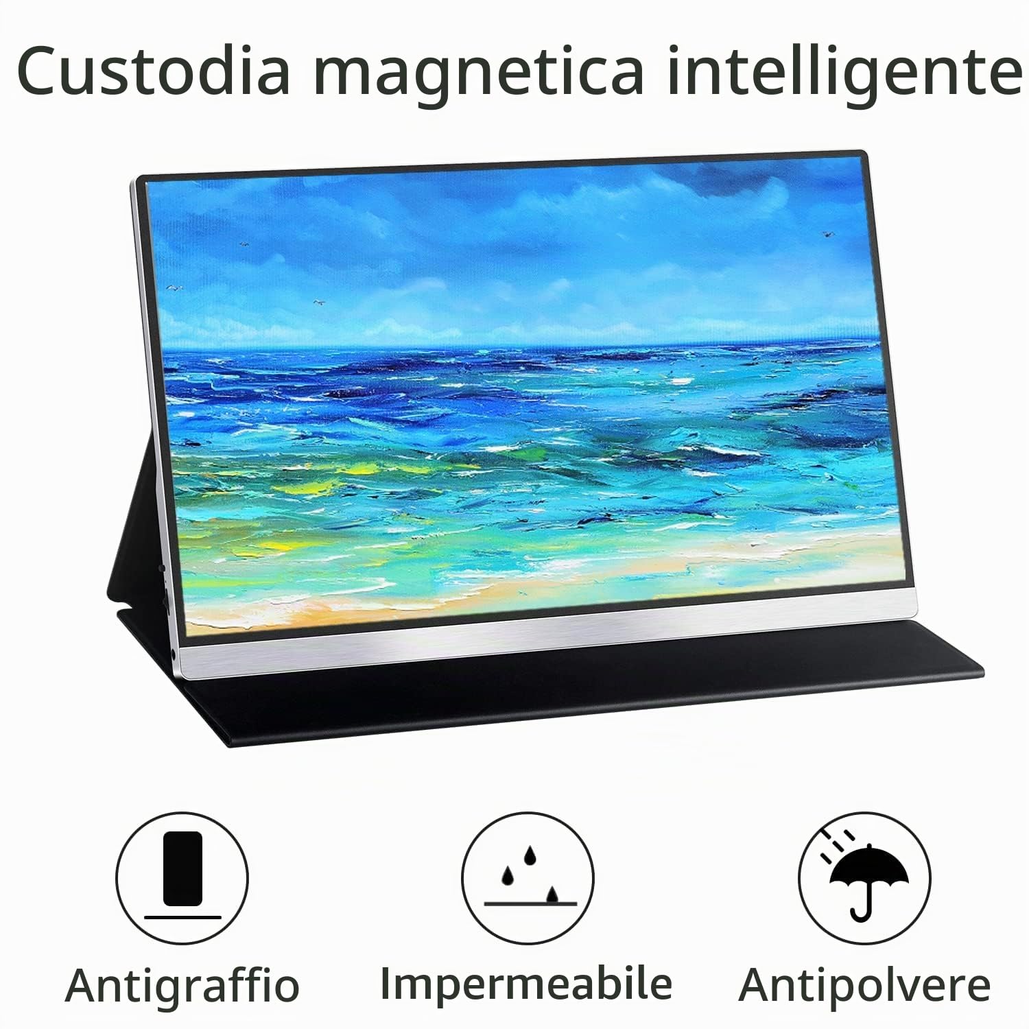 AYY Monitor Portatile da 15.8 Pollici FHD 1080P USB-C HDMI Schermo Secondario Esterno per Computer HDR IPS Gaming Estensione per PC MAC Smartphone PS4/5 Xbox Switch con Altoparlanti Integrati