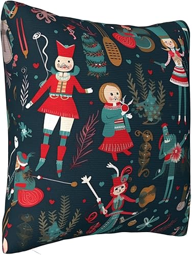 Miniatura 7 de Fundas de almohada decorativas de 20 x 20 pulgadas, fundas de almohada de doble cara para sofá de mujer, cascanueces de ballet, Navidad, baile,
