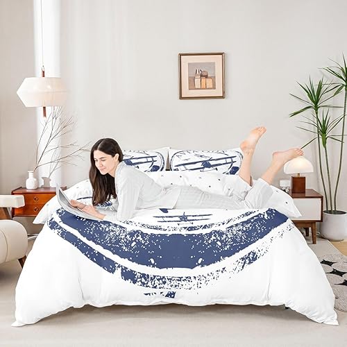 Miniatura 3 de Feelyou Juego de funda de edredón para niños, tamaño Queen, juego de ropa de cama de avión para niños pequeños, juego de funda de edredón de