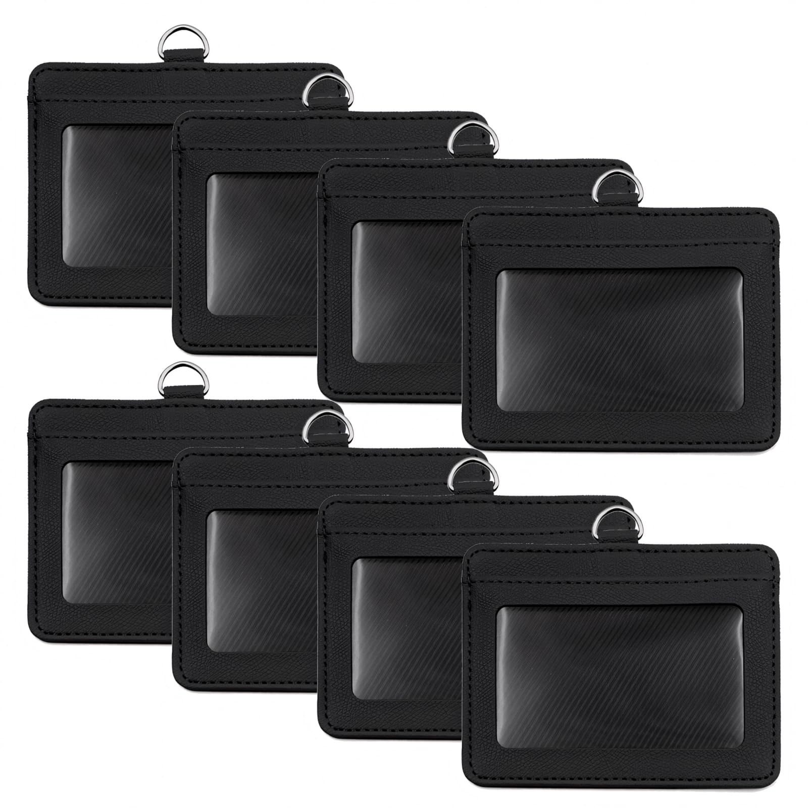 Porta Badge Bifacciale In Pelle Vera - Porta Carte D'Identit&agrave; Universale (Unisex) - Nuovo Con Etichette