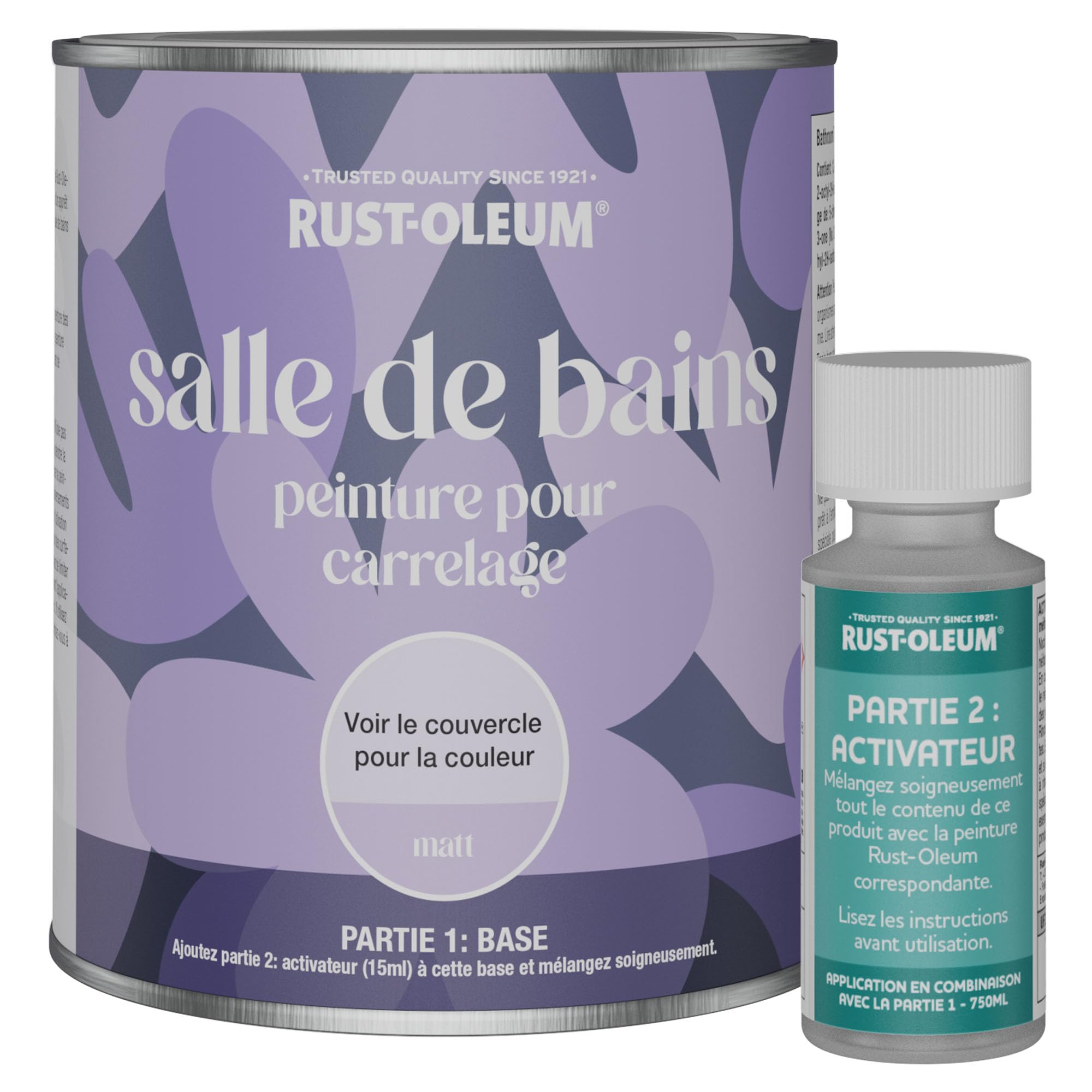 Rust-Oleum Peinture Blanche Résistante à l'eau pour Carrelage de Salle de Bain, Finition Mate - Glacier 750ml