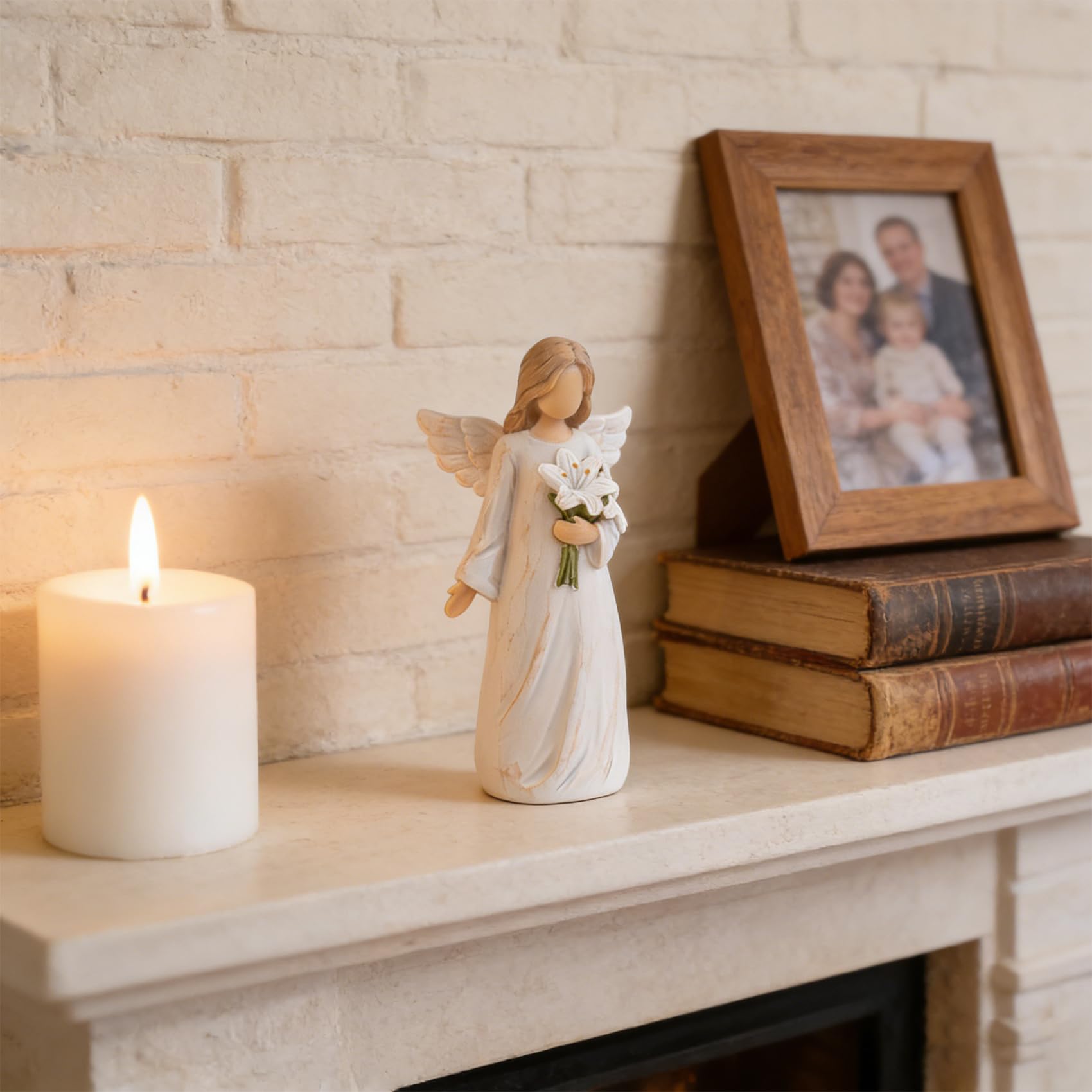 Lnrkai Trauergeschenk für Verlust, Beileidsgeschenke für den Verlust Eines Geliebten Menschen, Gedenkgeschenke, Geformte Handbemalte Lilienstatue für Beileidsgeschenk