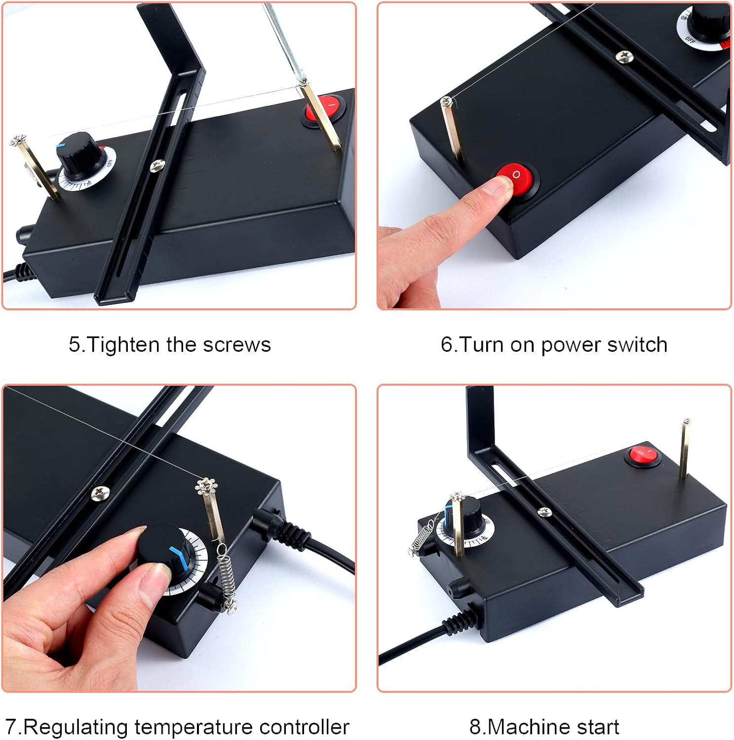Electric Rope Cutter Hot Ribbon Cutting Machine with 3 Heating Wires Adjustable Hot Ribbon Cutter Machine Tool Mini Webbing Cutter Safe Electric Ribbon Cutter for Braided Elastic Band Ribbon