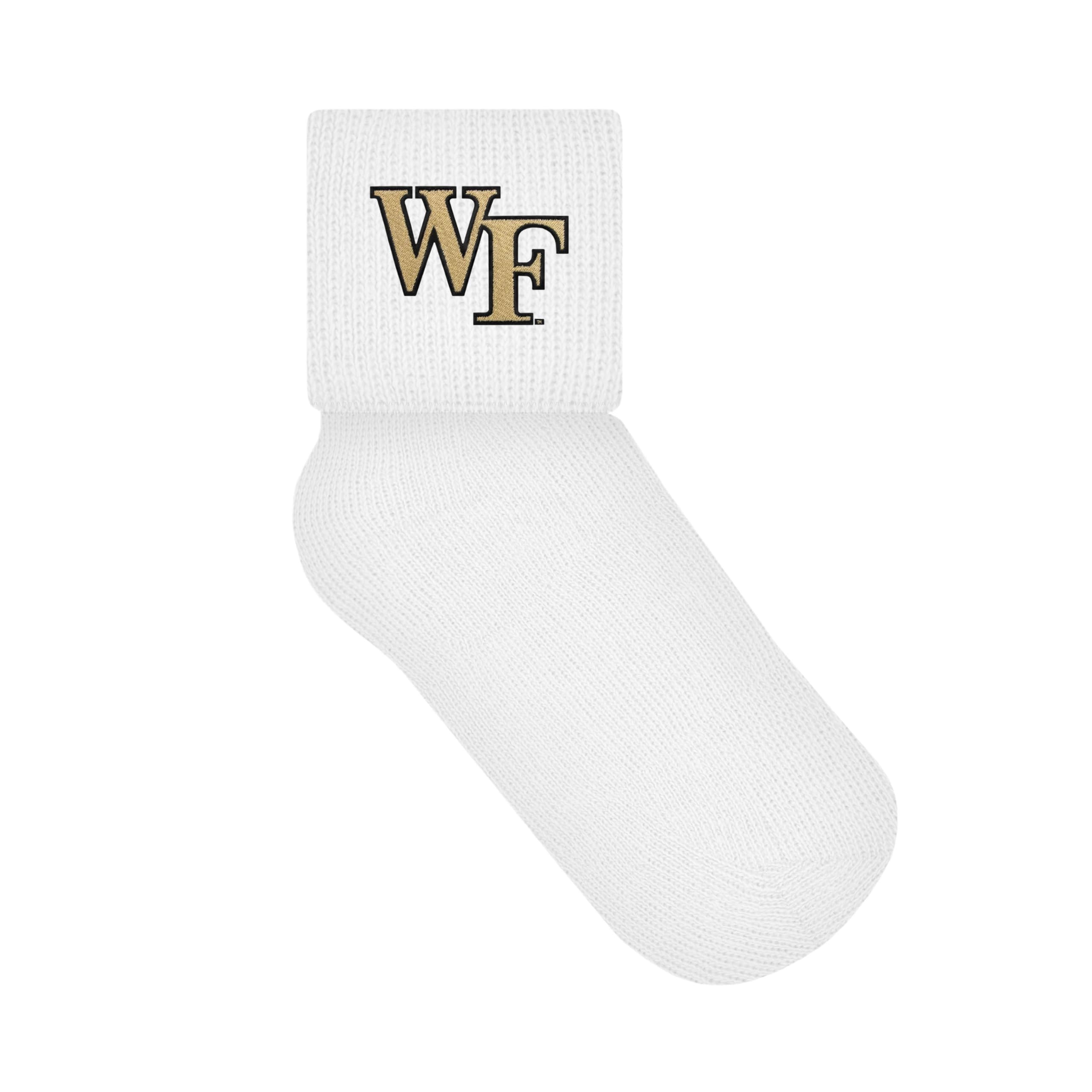 Creative Knitwear Wake Forest Demon Deacons Infant Unisex White Solid Anklet Sock Embroidered Logo - Size 6-12 Months
