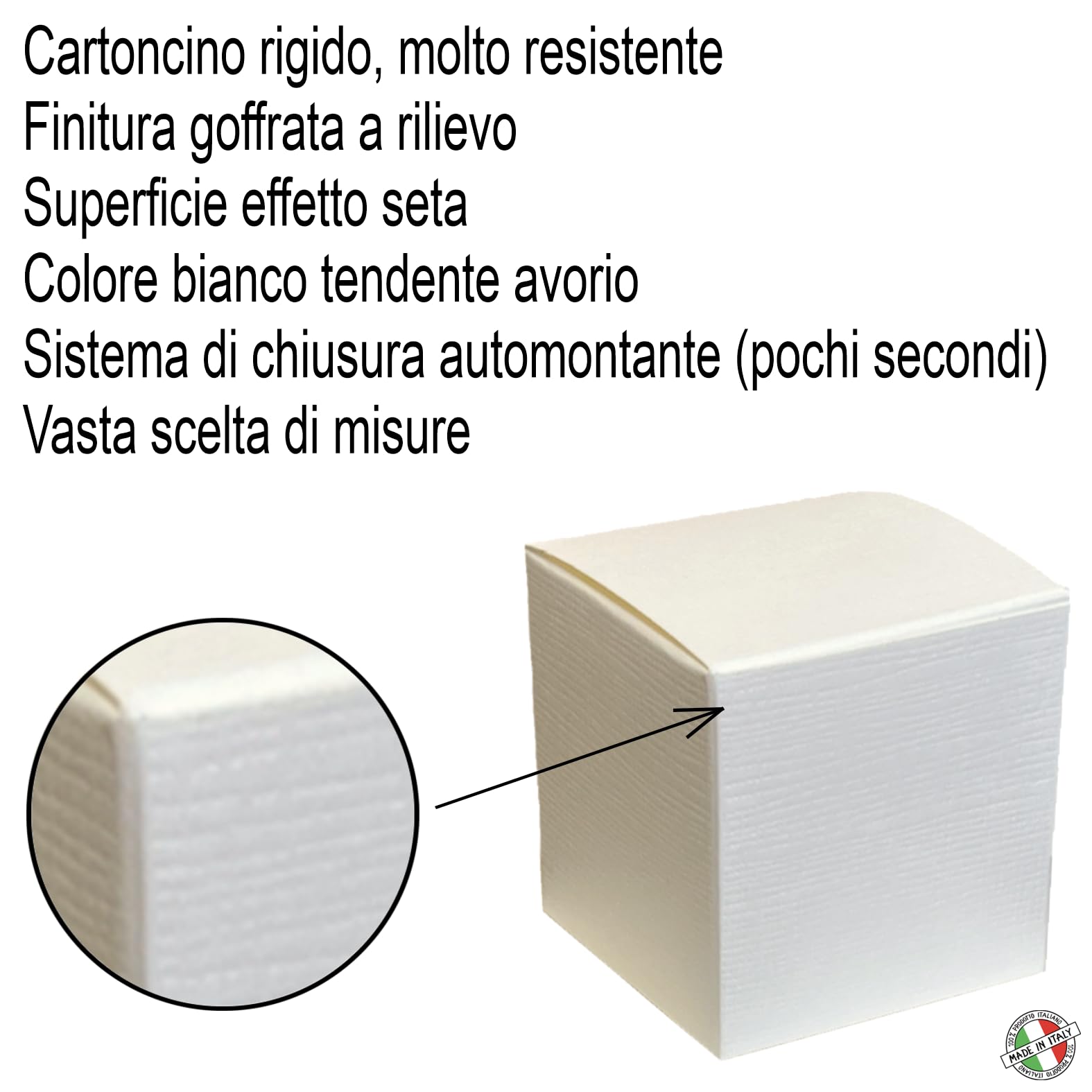 10 Scatole Per Bomboniere 15x10 Cm, Cartoncino Goffrato Perlato - Eleganti Per Matrimoni E Battesimi