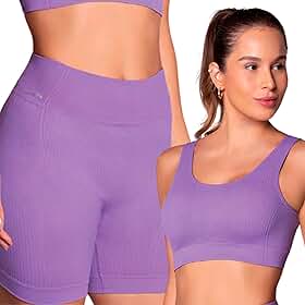 Conjunto Fitness Sem Costura Selene Short e Top Academia Feminino Adulto