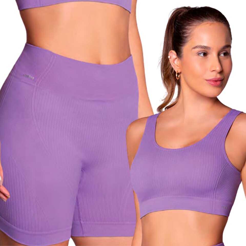 Conjunto Fitness Sem Costura Selene Short e Top Academia Feminino Adulto