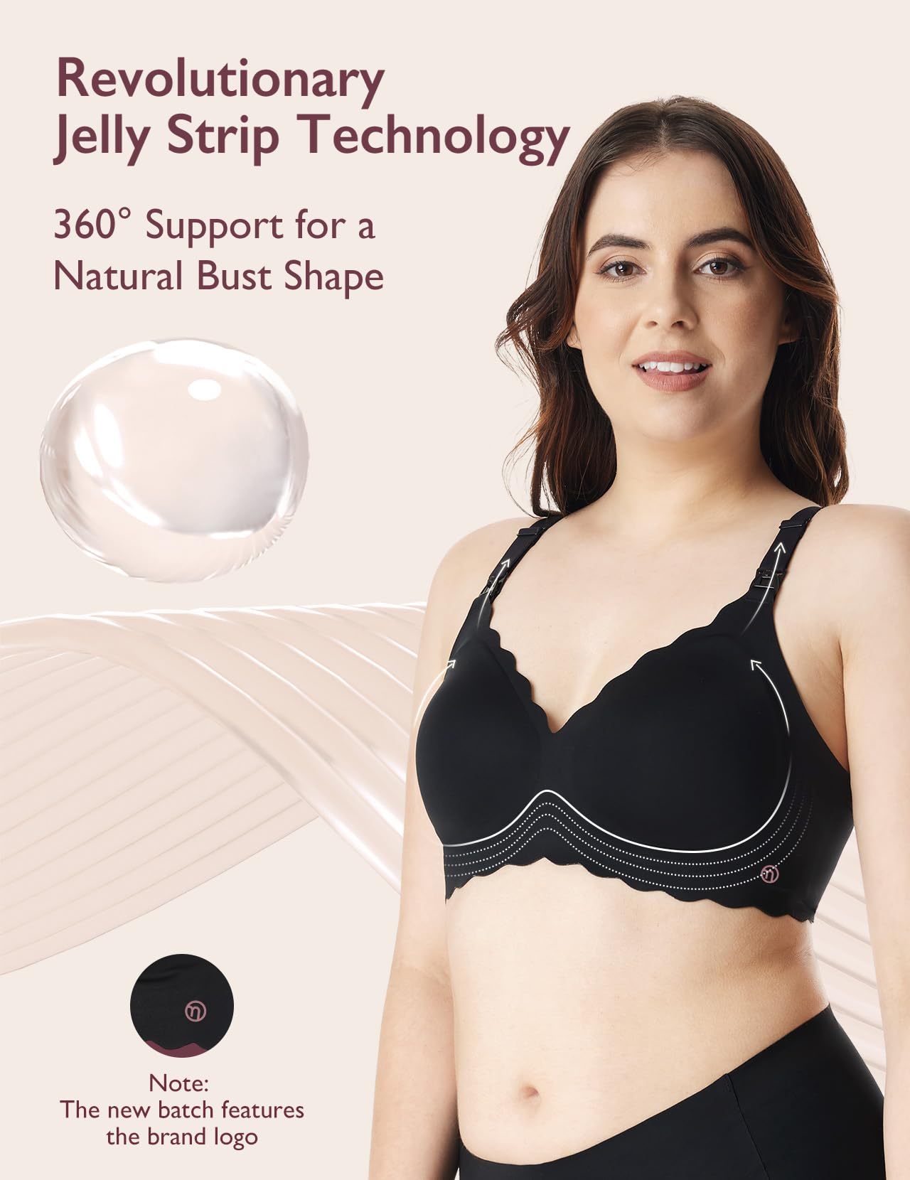 momcozy Nursing Bras for Breastfeeding, Seamless Pregnancy Maternity Bra Wireless Classic Jelly Strip Support Nursing Bra — view 3