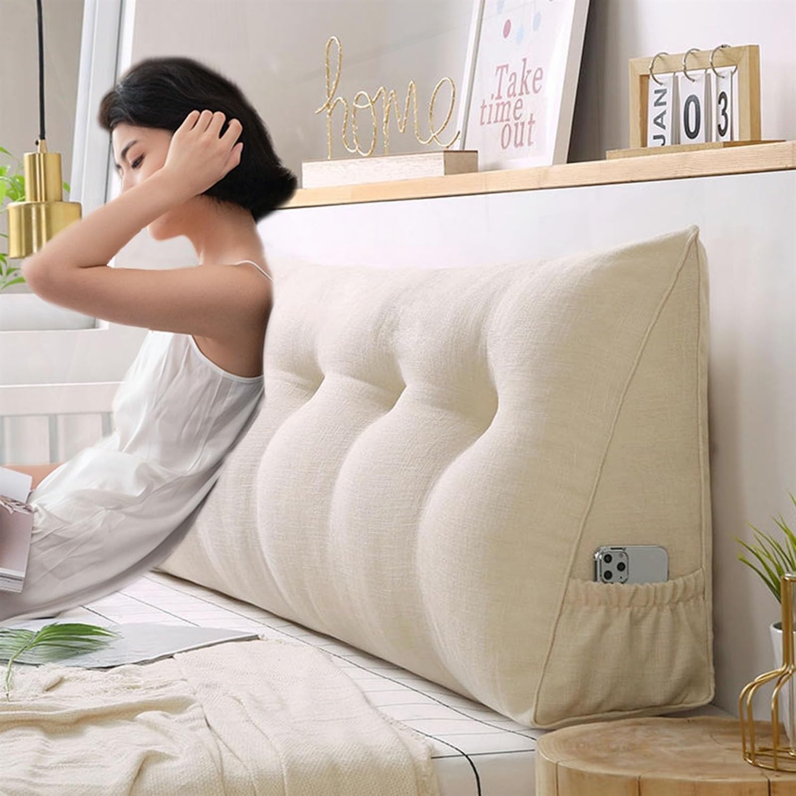 Cuscino Triangolare Wenqik Per Testiera E Schienale - Comfort A Letto E Divano - Foto 10