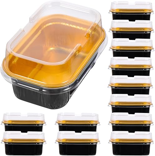 50pcs Muffin Desechables Latas Papel De Aluminio Tazas Para Hornear Con Tapas Cupcake Embalaje Contenedores Para Fiesta Boda