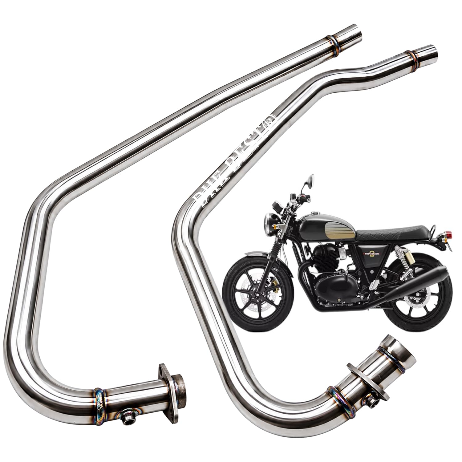 Dhe Best Bike Bend Pipe Stainless Steel Exhaust Header Pipe Strong Construction Long Service Life Rust Resistant Design for Interceptor 650-image-47
