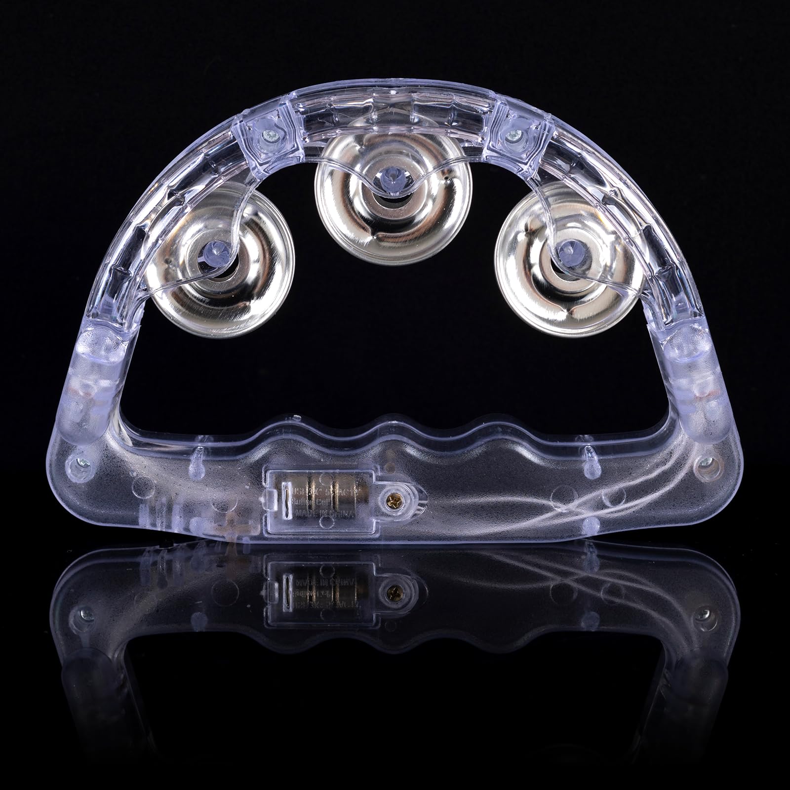 Musfunny Lot de 24 tambourins lumineux à LED | Tambourin Instrument de Musique 3 Modes Clignotants Tambourins Lumineux pour Concerts Anniversaire Mariage Noël Bar Party
