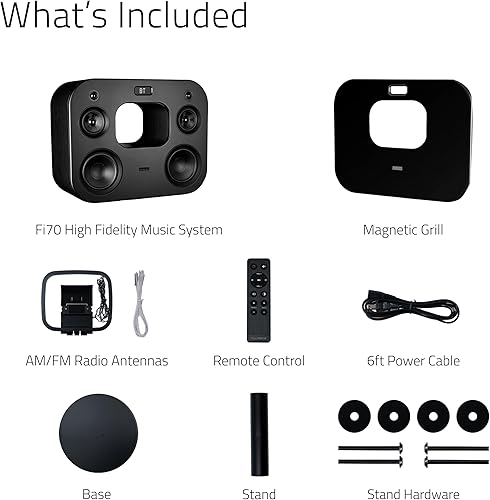 Miniatura 9 de Fluance Fi70 Sistema de música inalámbrico de alta fidelidad de tres vías con potente amplificador y subwoofers dobles de 8 pulgadas (ceniza negra)