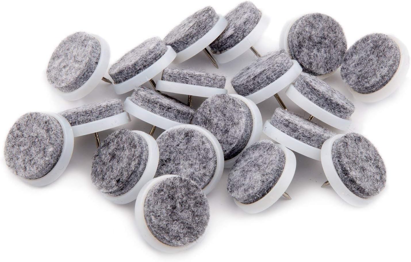50pcs Round Heavy Duty Felt Furniture Pads,Ulifestar Nail On Furniture Sliders Hardwood Floor Protectors for Chair Table Desk Desser Cabinet Sofa Couch Leg Feet Non Slip Glides Dia 28mm/1.1'' (White)