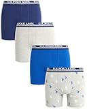 Mens Boxer Briefs - 4 Pack Moisture Wicking Performance Mens Underwear Boxers with Contour Pouch (S-XL)