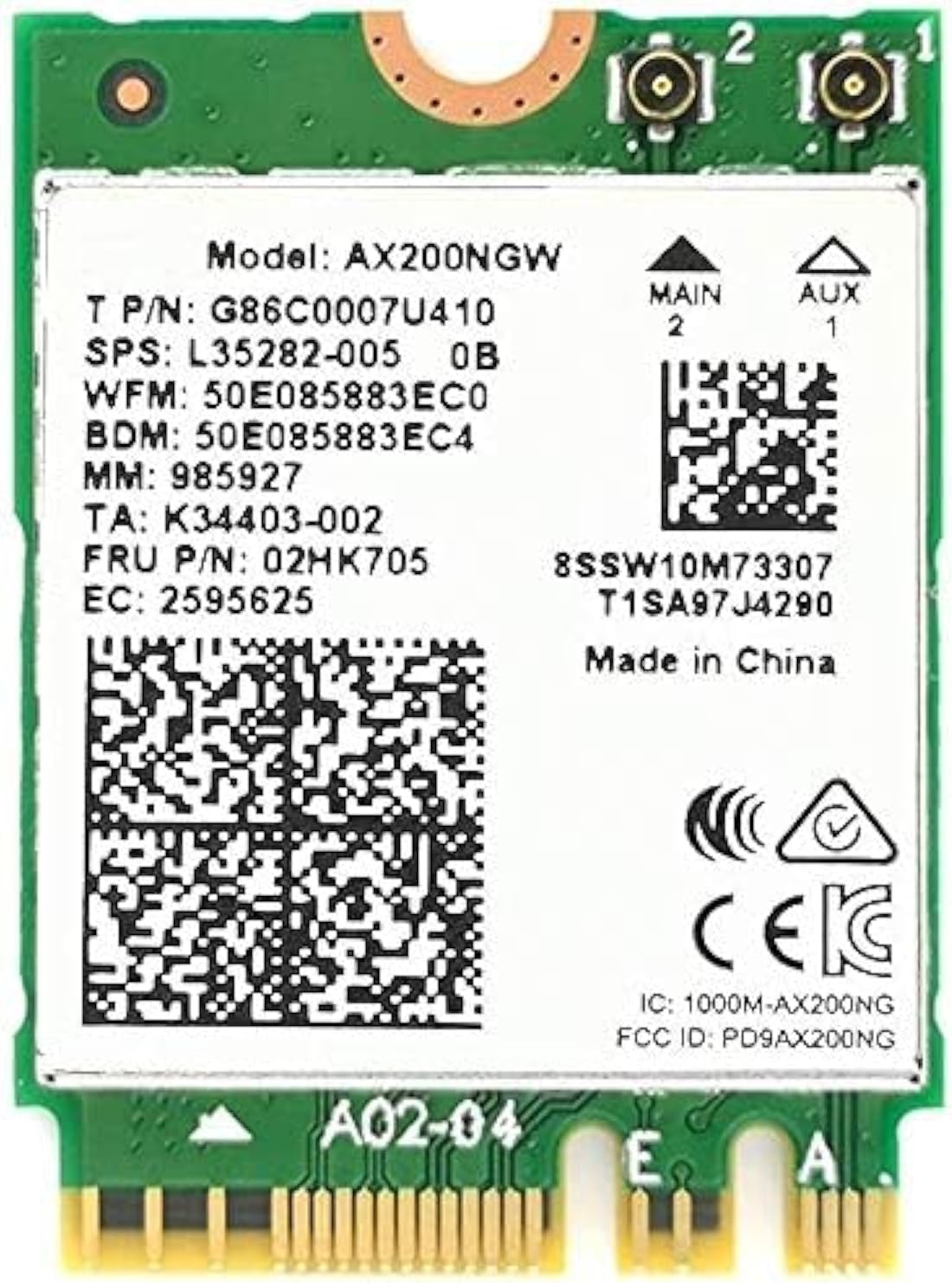 Siren WiFi Card AX200 AX200NGW,9260 AC 9260NGW Upgrade Network Card Wi-Fi 6 WiFi Module 2 x 2 MU-MIMO Wireless Card with BT 5.0 Support Windows 10 64bit Gigabit M.2/NGFF