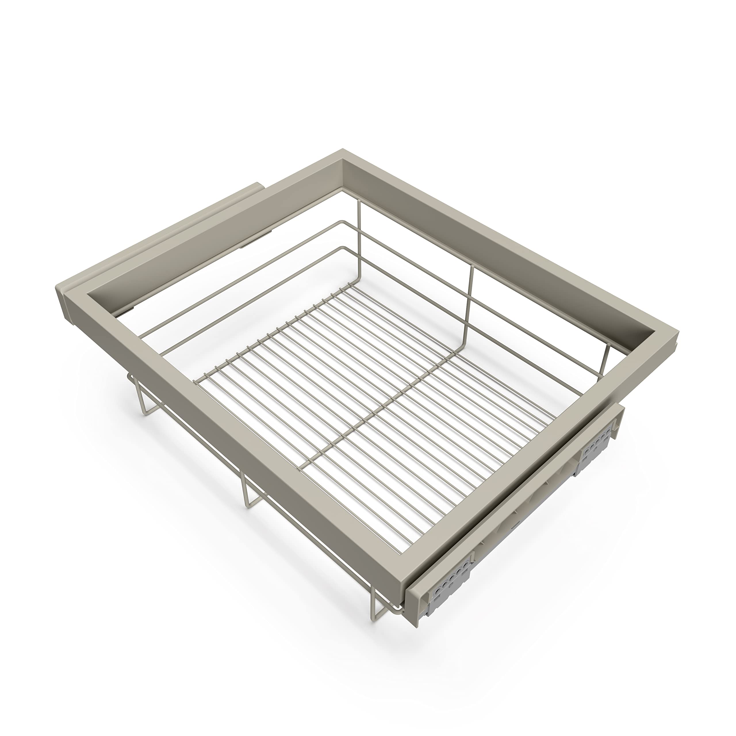 Emuca - Kit de panier à fils avec glissières à fermeture douce pour armoire, réglable, module 600mm, Gris pierre