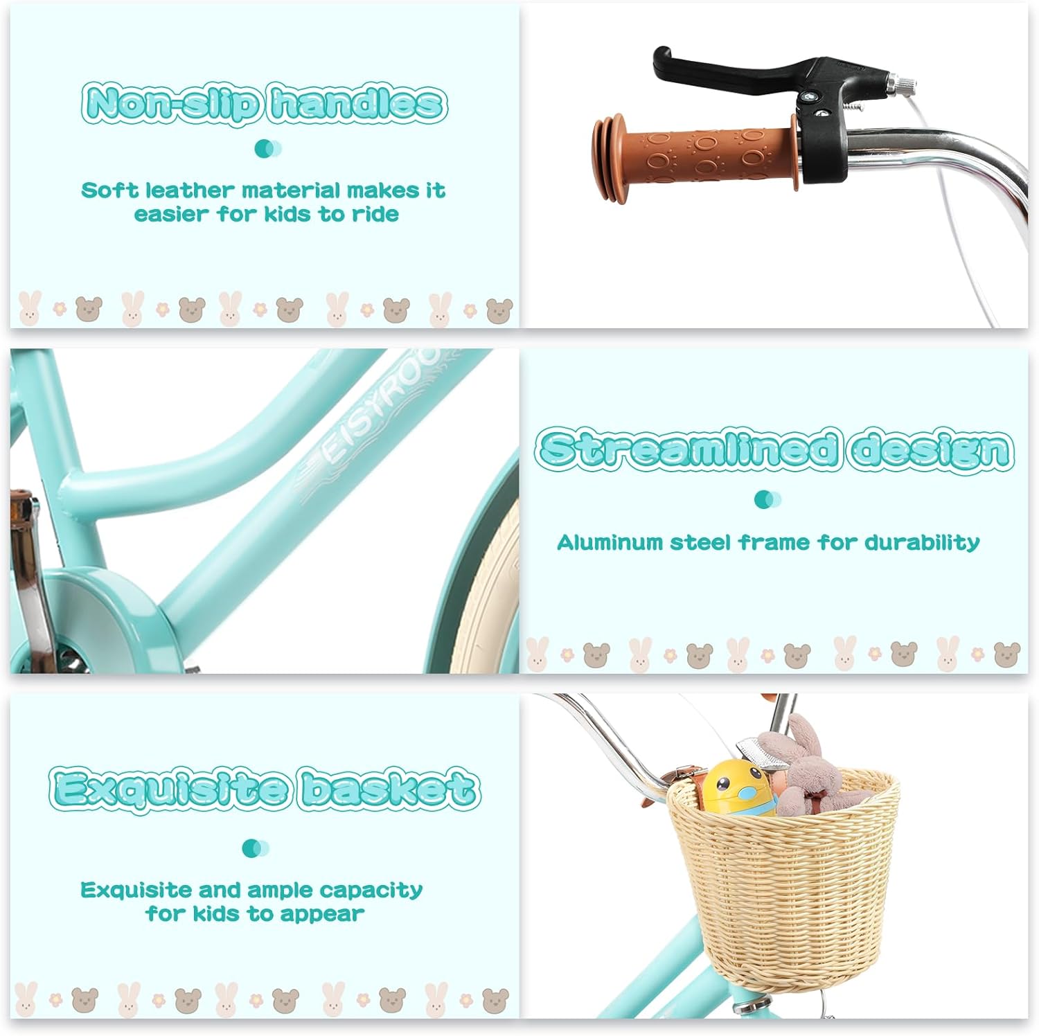 20 Inch Girls Bike, Single Speed Kids' Bicycles with Basket and Kickstand, Kids Beach Cruiser Bike for Girls, Adjustable Seat, Multiple Colors