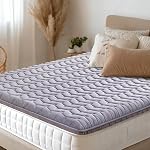 Premium Foam Mattress Topper Queen – Medium Firm Supportive Bed Topper for Pressure Relief, Hypoallergenic & Breathable Mattress Pad, Stain-Resistant Gray (Queen Size: 80×60 Inches)