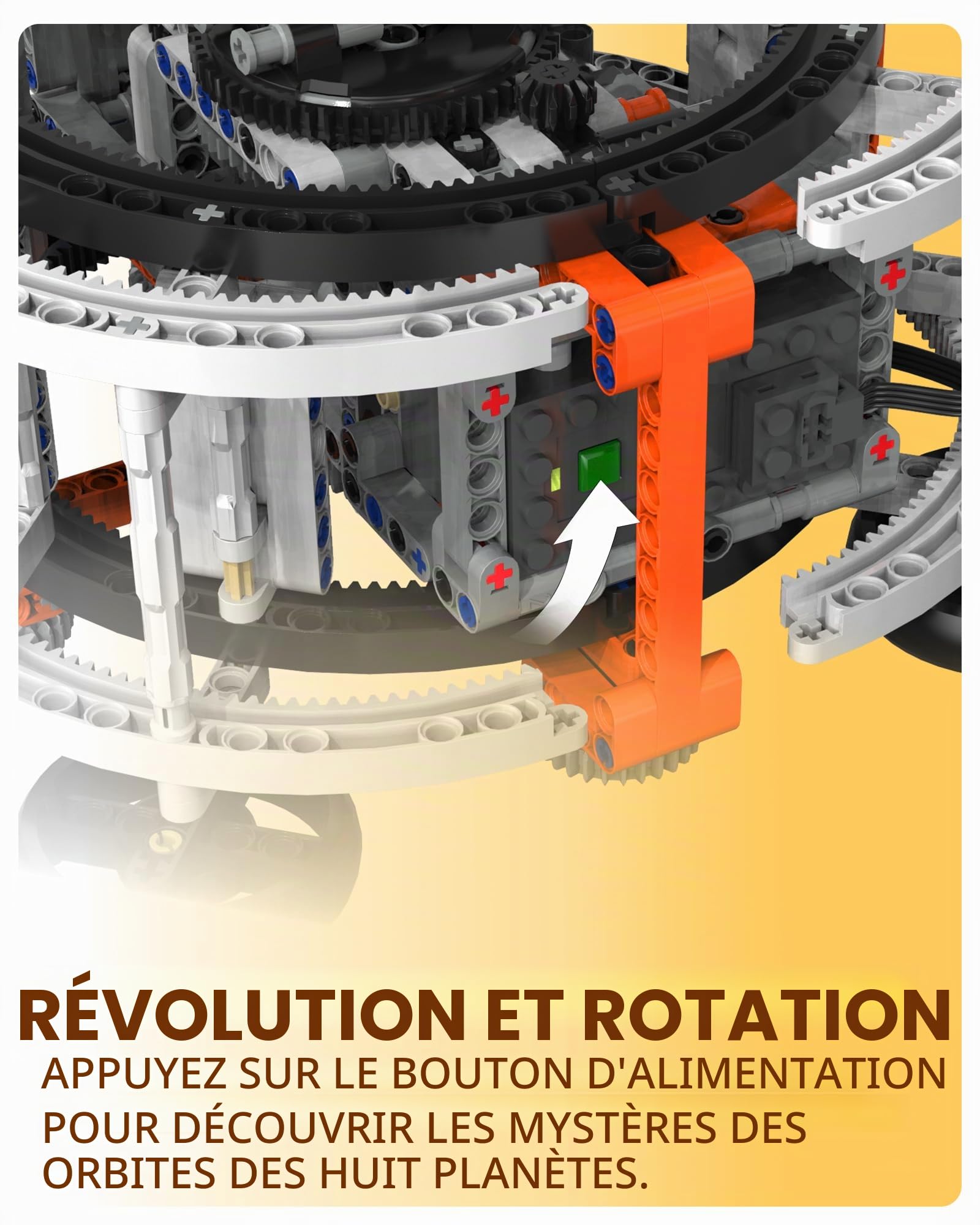 Kit de Construction de Système Solaire avec LED Lumière, 1282Pcs