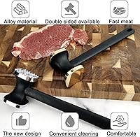 Vista 4 de Martillo manual para ablandar carne de cocina - Martillo manual resistente, Martillo para carne utilizado para bistec, pollo, pescado, Ablandador