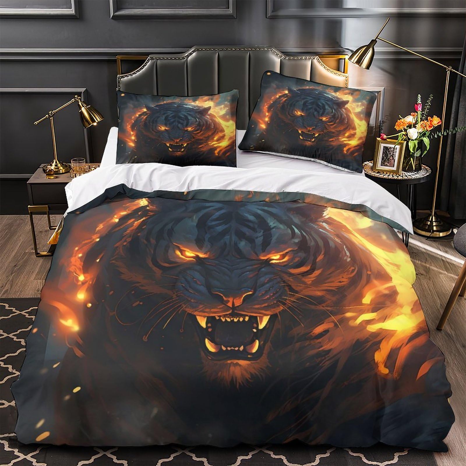 Ballon de football enflammé housse de couette microfibre double 200x200cm pour lit adulte ado