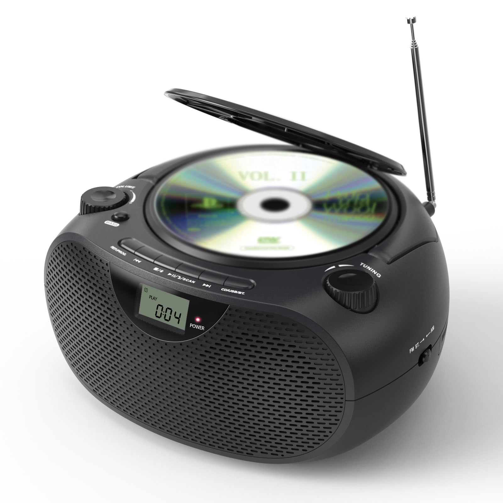 Przenośny odtwarzacz CD z funkcją płyty ładowanej od góry, dźwiękiem stereo i 6 trybami odtwarzania, lekki i trwały dla spersonalizowanego słuchania