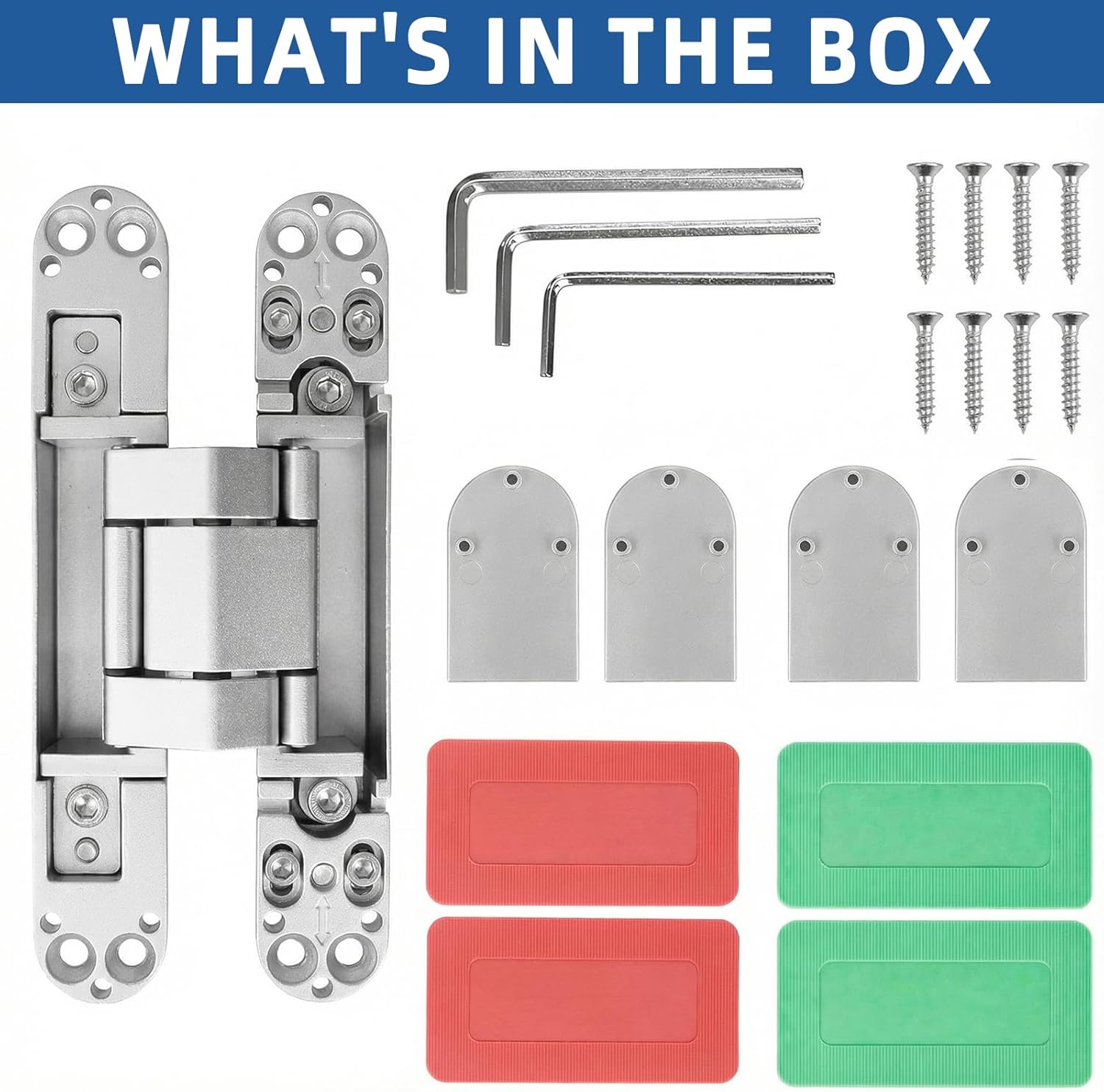TamBee Invisible Hinges Hidden Door Hinges Concealed Door Hinges, Outswing Hidden Door Hinge 3 Way Adjustable Butt Hinge 7inch 2PCs