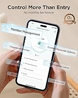 Vista 3 de TCL Wi-Fi Smart Lock D2 - Cerradura de puerta de entrada sin llave, timbre integrado, teclado de pantalla táctil, control remoto de aplicaciones
