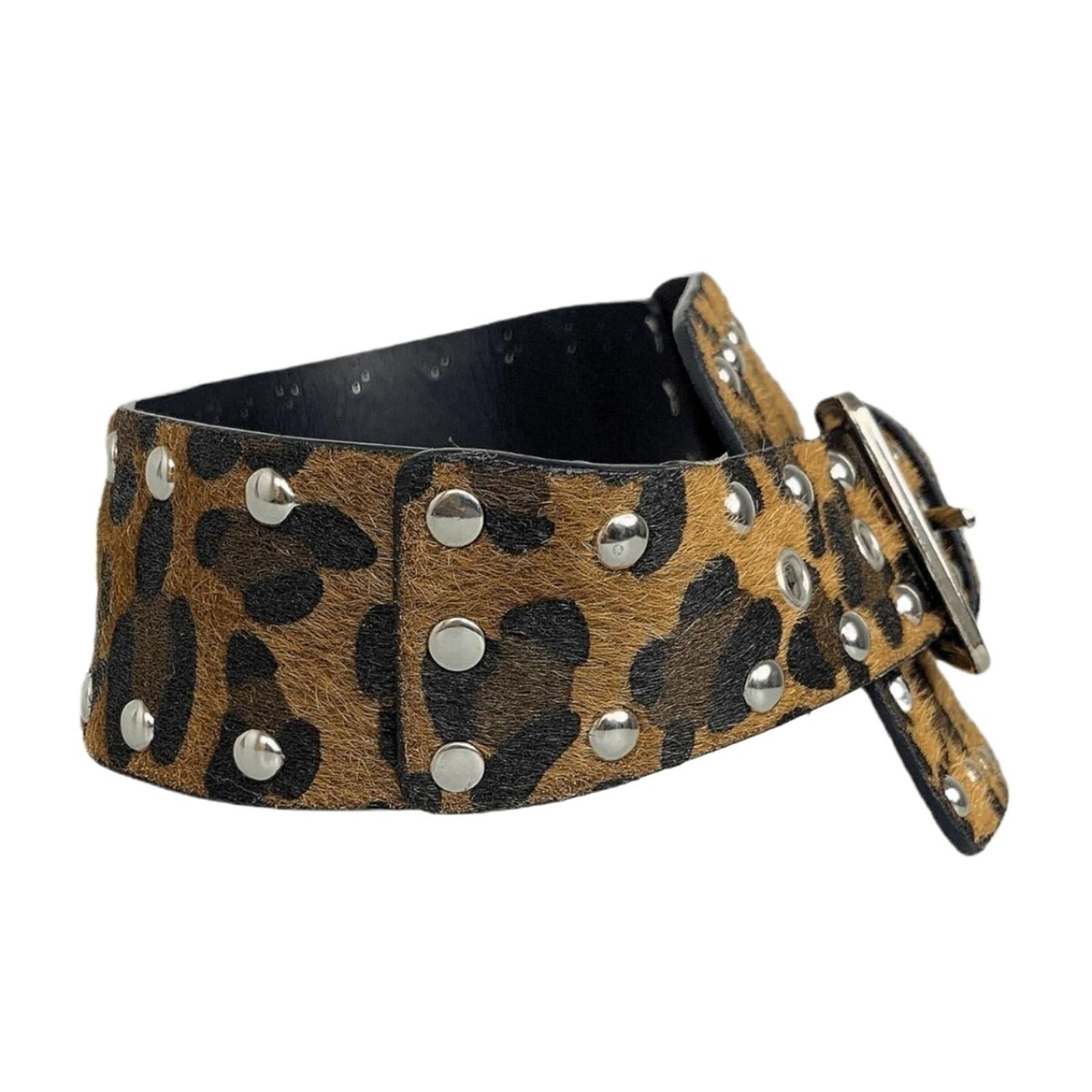 Cinturón leopardo de cuero de 97 cm ideal para looks de fiesta 6