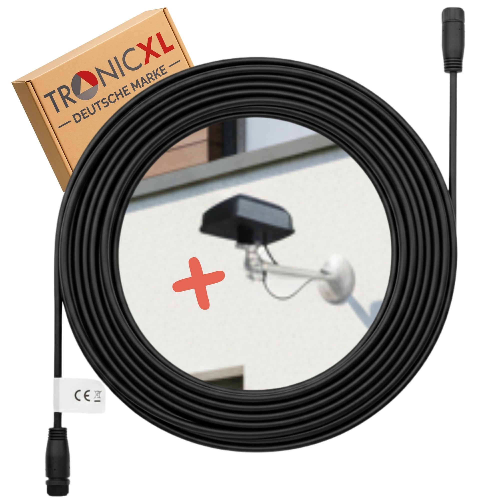TRONICXL Uchwyt ścienny + kabel przedłużający pasujący do anteny Segway Navimow 10 m akcesoria robot koszący i105E i108E H500E-VF H800E-VF H1500E-VF H3000E-VF przedłużacz kabel antenowy RTK