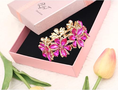 Miniatura 6 de Pulsera elástica de cristal con forma de marquesa, elegante, con forma de lágrima, joyería para novia