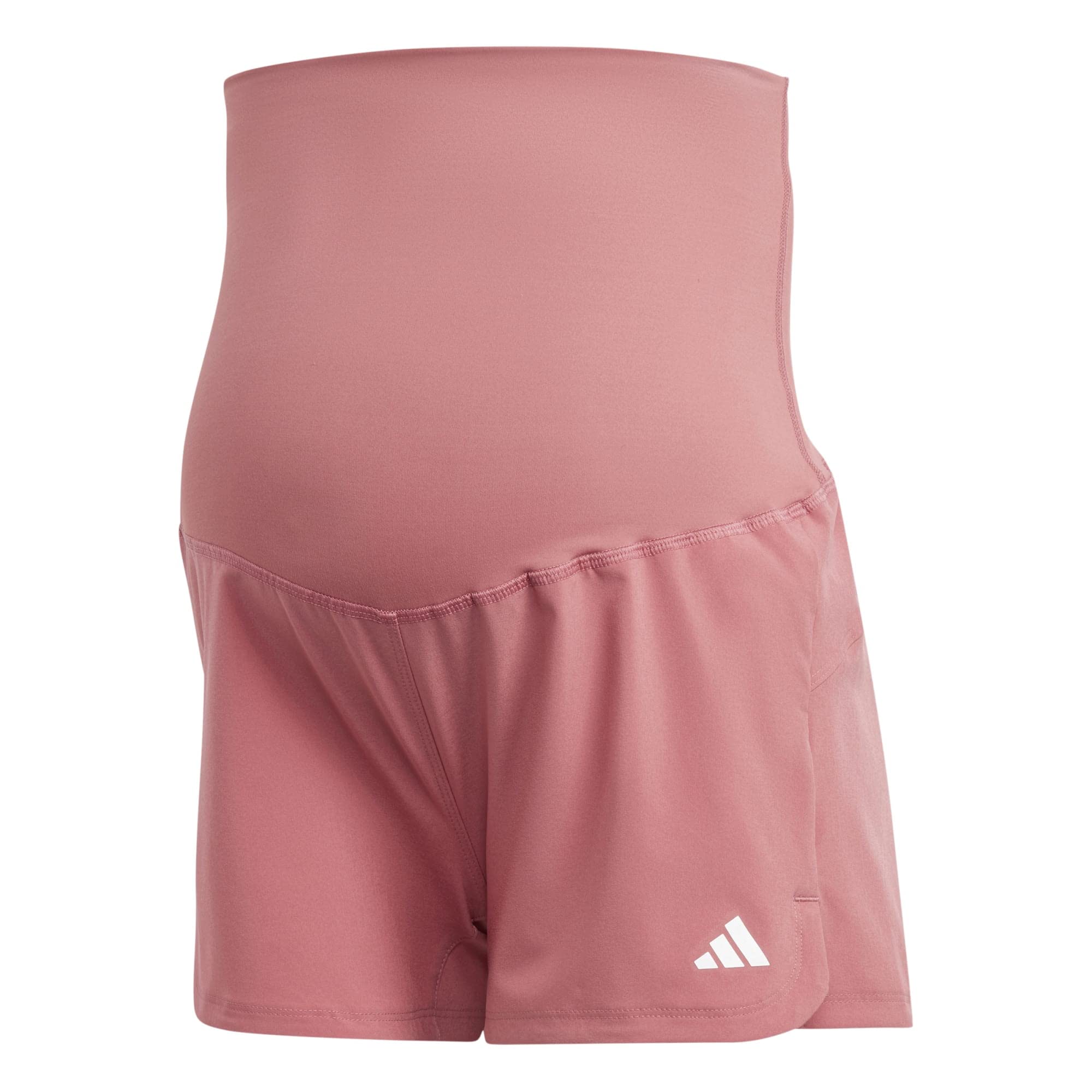 adidas Women's Pacer AEROREADY Train Essentials Woven Shorts (Maternity), Pink Strata / White, XL