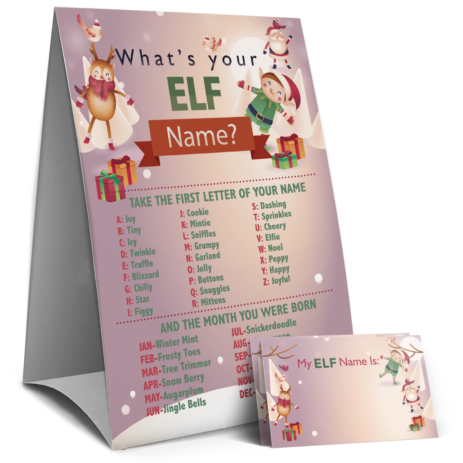 Amazon.com: Christmas Games Sign - What's Your Elf Name Game, Christmas  games for families, Christmas Party Games, Holiday games（24C） : Toys & Games