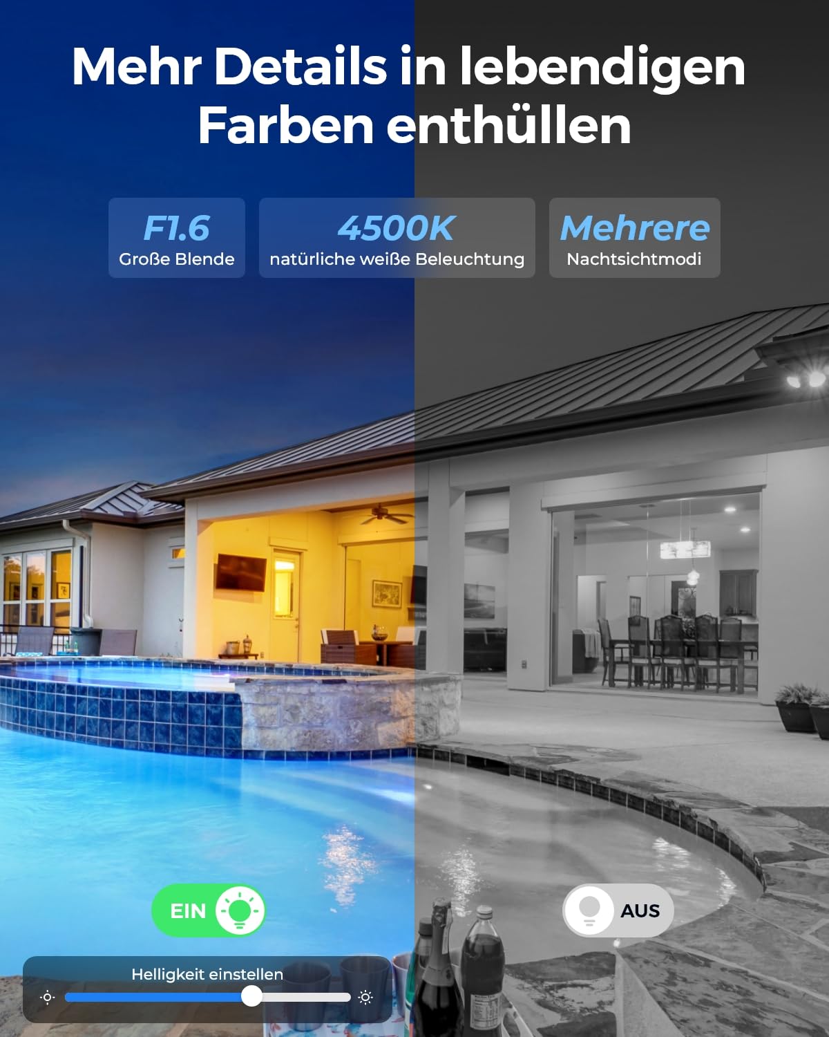 Reolink 4K 180° Dual-Lens PoE IP-Kamera, IK10 Vandalismusschutz,Duo 2V PoE | PoE Überwachungskamera aussen mit Personen-/Fahrzeug-/Tiererkennung, IR-und Farb-Nachtsicht, Zwei-Wege-Audio, IP67 Wetterfest
