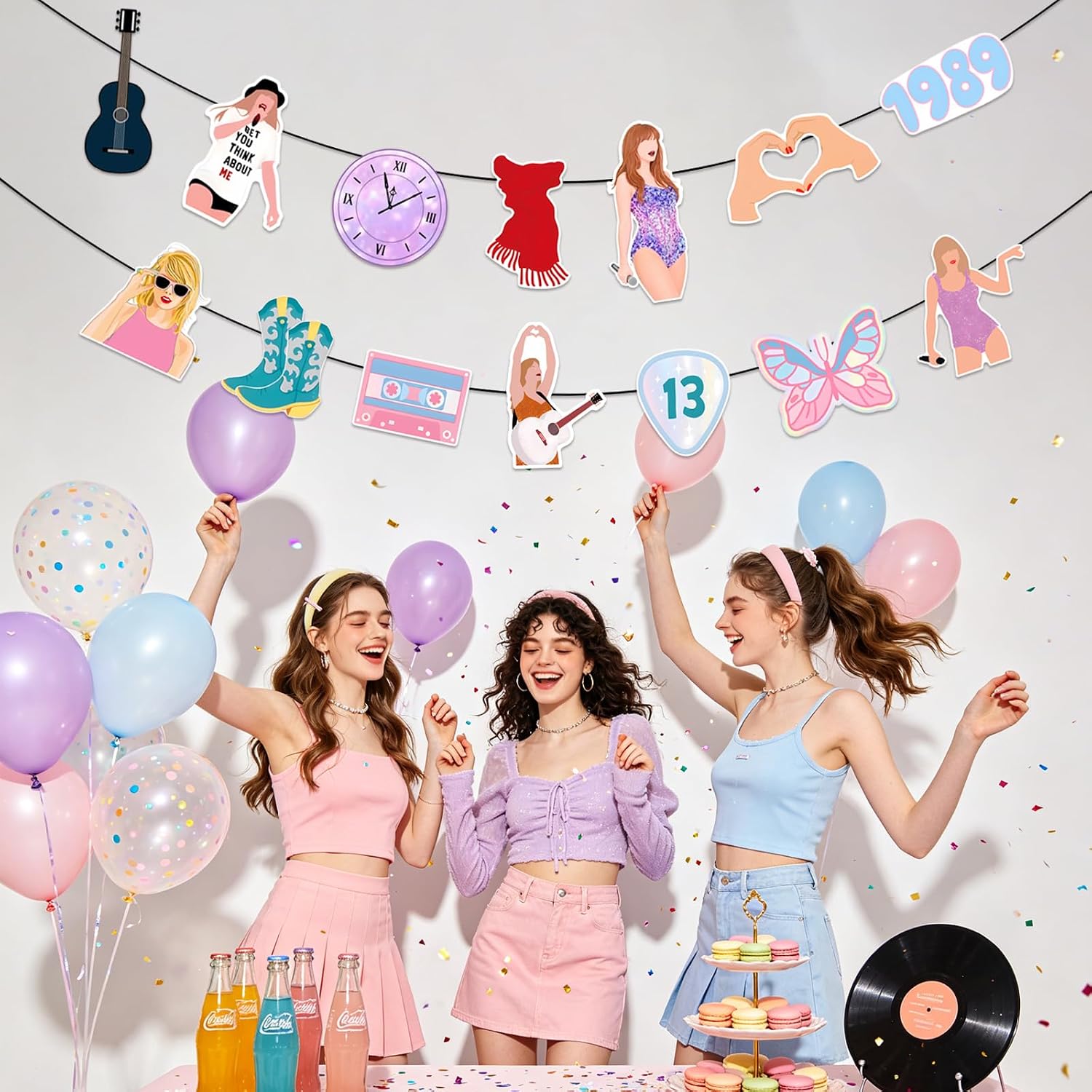Singer Garlands Banners，Music Singer Birthday Decorations for Music Themed Party Decorations for Girls Women Backdrop Fans Birthday Bachelorette Baby Shower Bridal Shower