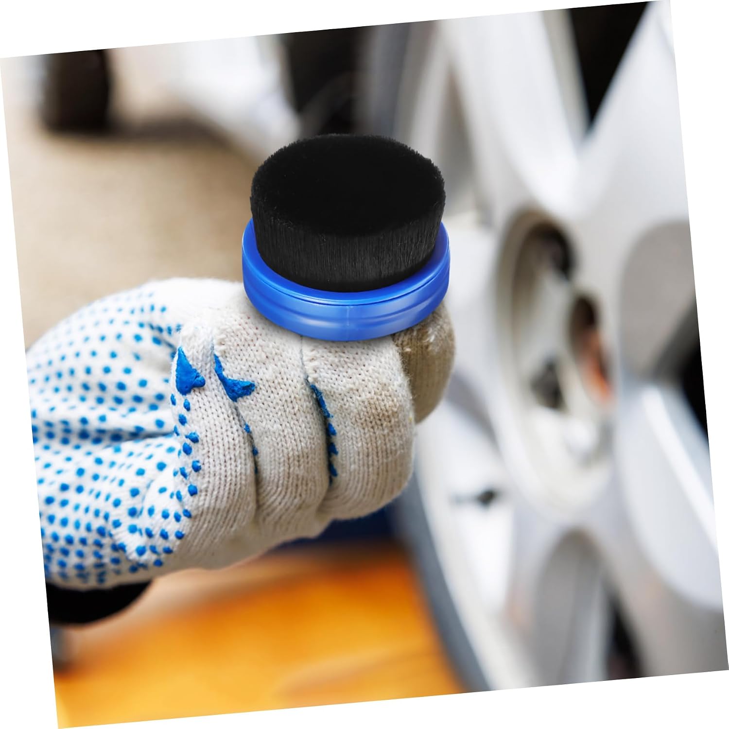 2sets Tire Shine Brush Applicator Ergonomic Handle for Easy Tire Dressing and Wheel Cleaning Detachable Design for Versatile Use and Convenient Storage Stand
