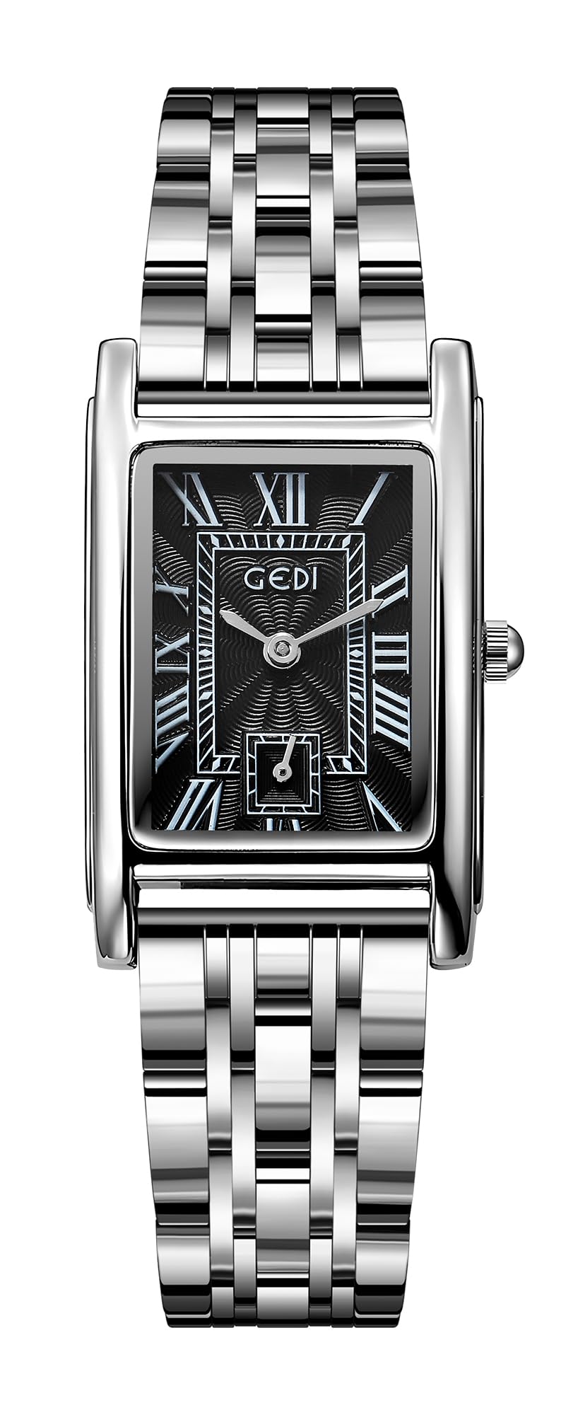 Womens Watches Rose Gold Case Roman Numeral Luxury Wristwatch Square Brown Leather Strap Watch