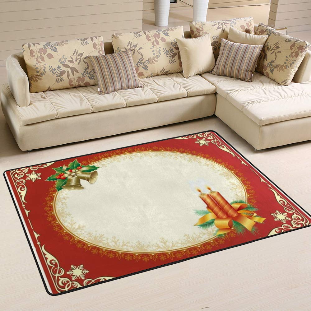 Tapis de Noël antidérapant Ruchen cloches rouge 80x58 in