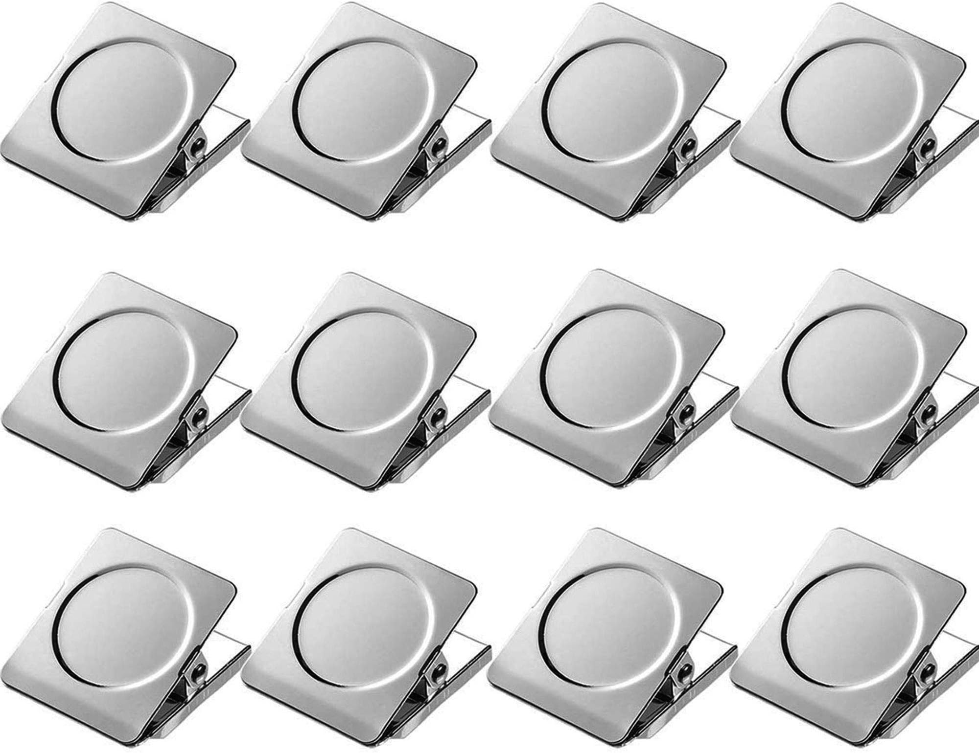 Magnetic Clips 1.5 inch, 12 Pack Heavy Duty Magnet Metal Clips for Hanging, Strong Magnet Clip for Whiteboard, Fridge, Classroom, Refrigerator