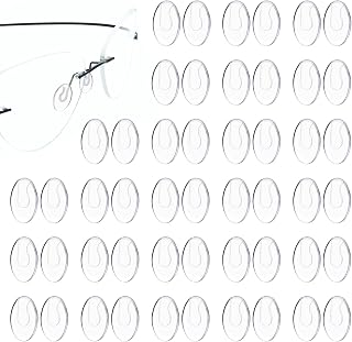 25 Pairs Push in Eyeglass Nose Pads Clear Anti Slip Nose Bridge Pads Replacement Soft Silicone Glasses Noses Pad for Rimless Frameless Eyewear Frames