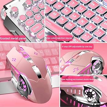 Amazon | かわいいピンクのメカニカルキーマウスセット