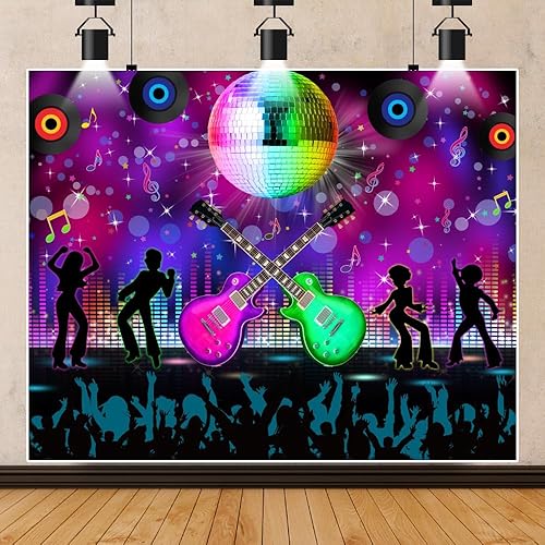 Miniatura 8 de Caaerttply Telón de fondo de discoteca de los años 90 para fotografía de los años 80 Let's Glow Hip Hop Party Theme Telón de fondo de fotos de 10 x