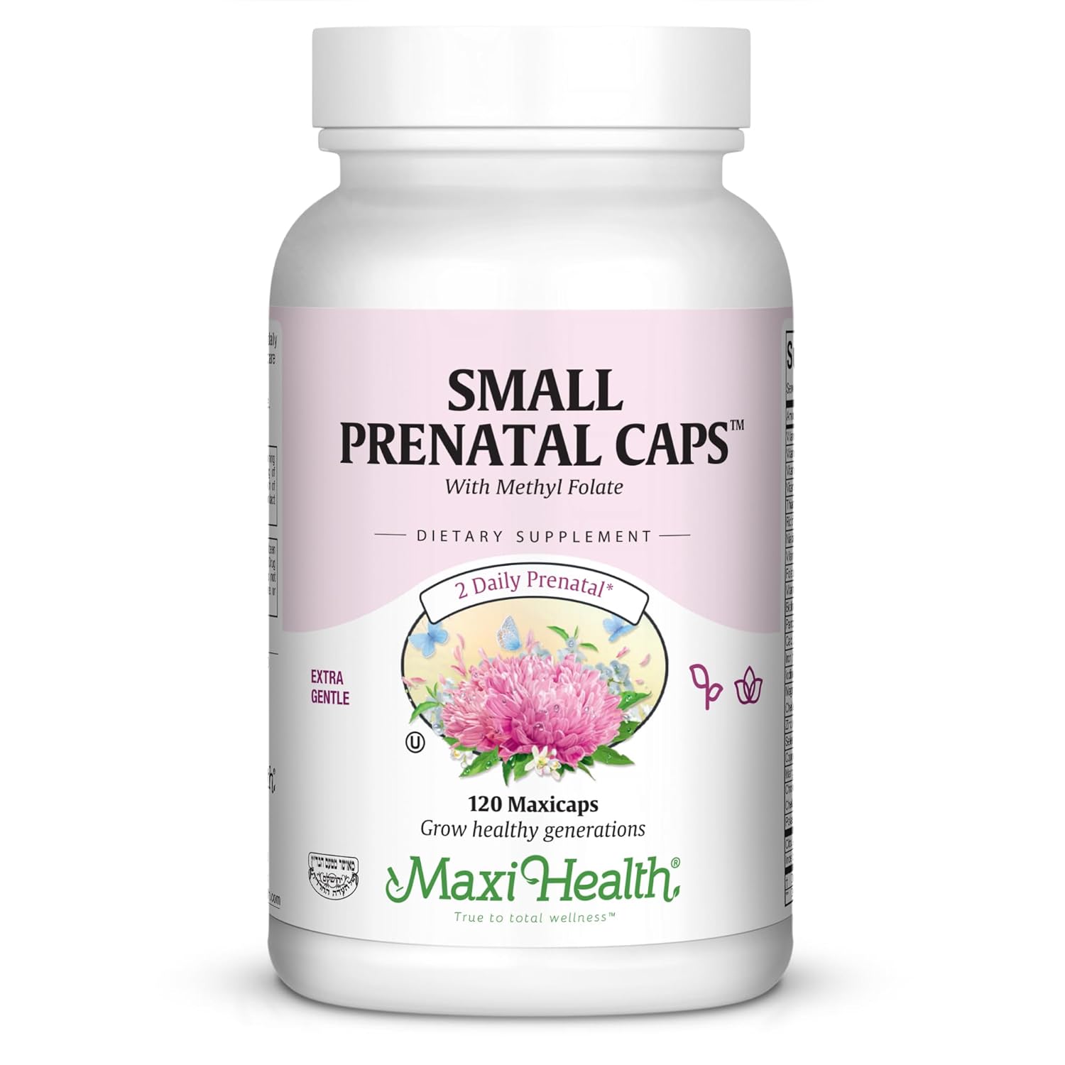 Cápsulas Maxi Small Prenatal com Folato Metílico 120 cápsulas - Suporte Fetal e Máxima Absorção