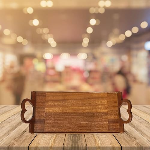 Miniatura 9 de Heartwarming Sapele Serving Tray with Heart Handles  Handcrafted Wooden Breakfast Tray for Elegant Serving and Stylish Home Décor
