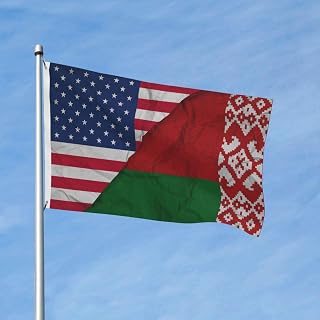 Plicated America Belarusian Belarus Flag 3x5 Ft Flags Welcome Banner Double Sided Garden Flags Holiday Yard Outside College Lawn Porch Balcony Decor