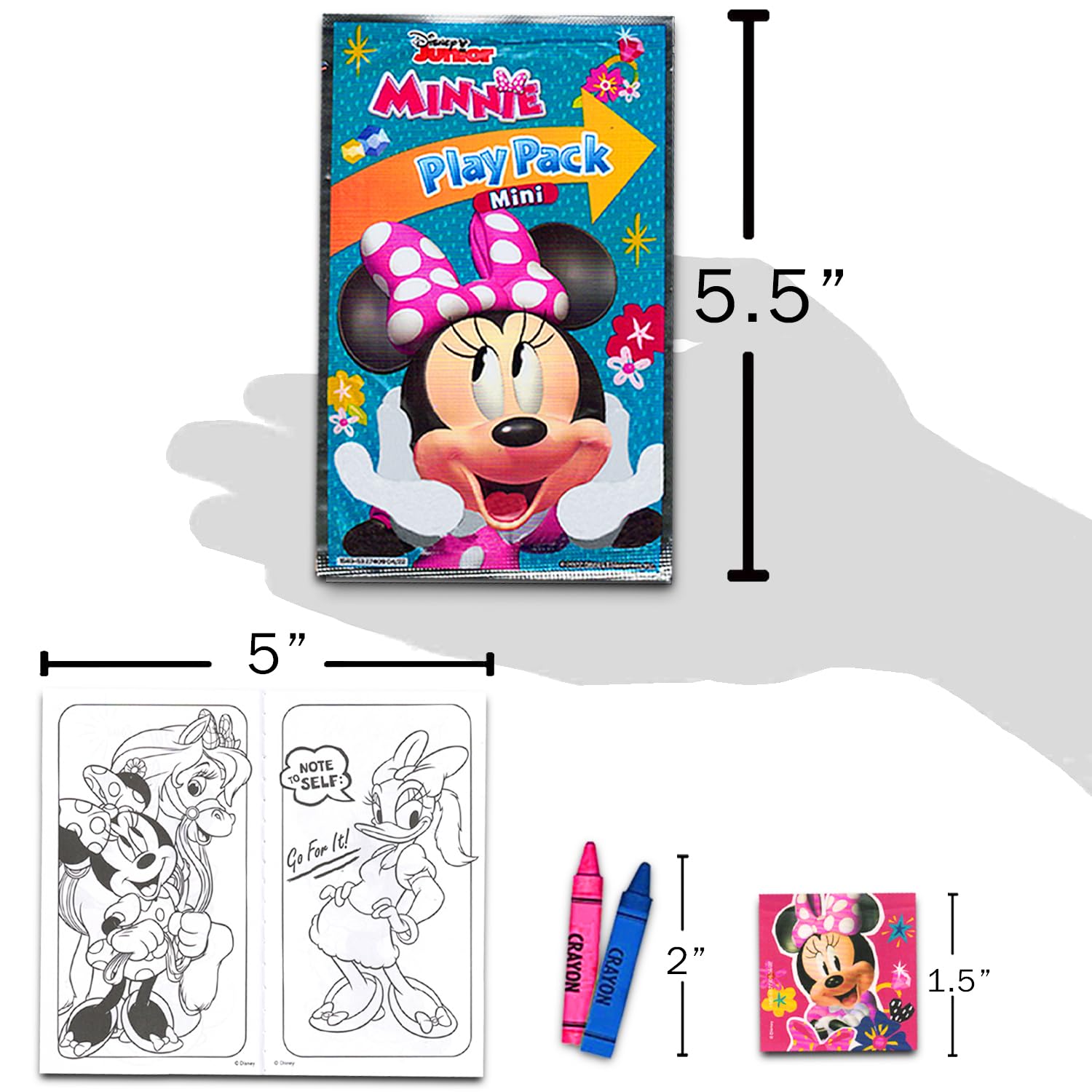 Disney Minnie Mouse - Juego de recuerdos de fiesta de cumpleaños – Paquete con 24 paquetes de juego | Mini libros para colorear, calcomanías, para bolsas de regalo | Suministros de fiesta de Minnie