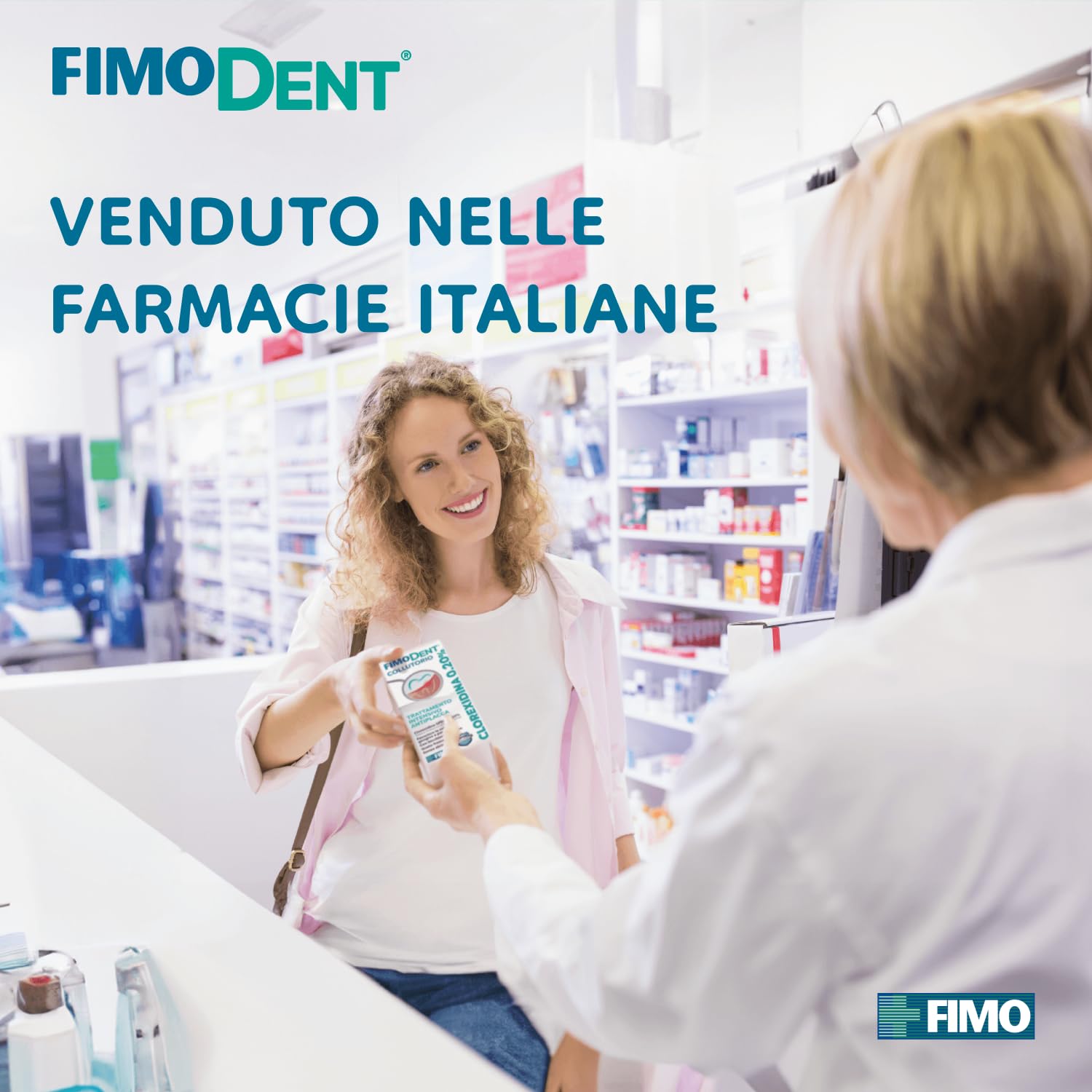 Fimodent Collutorio - Clorexidina 0.20% con SPDD (Sistema Protezione Discromie Dentali) e gradevole gusto menta - Trattamento antiplacca e antibatterico intensivo - 200ml